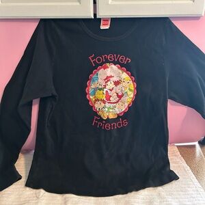 Strawberry Shortcake Ladies Forever Friends Long Sleeve Shirt - Black